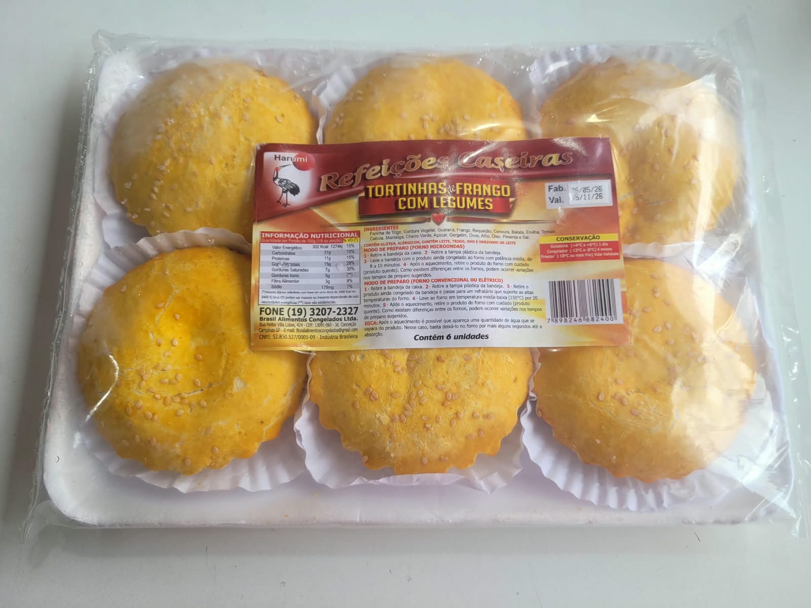 Tortinha Frango com Legumes ( 6 unidades)
