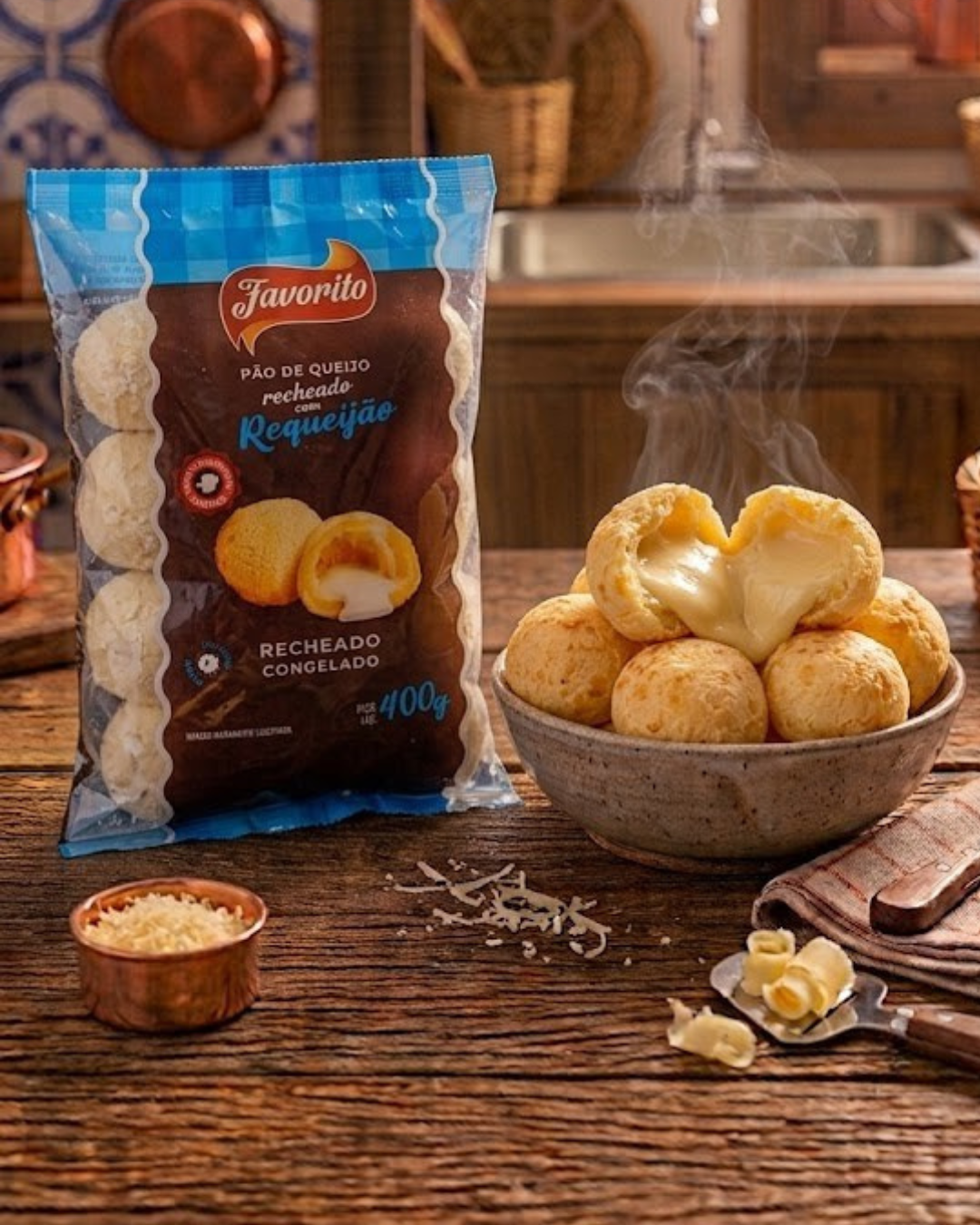 Pão de Queijo Recheado c/ Requeijão 400g