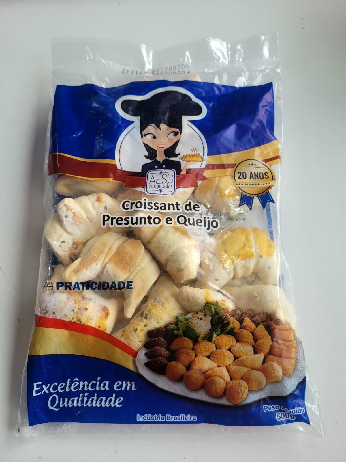 Mini Croissant de Presunto e Queijo  500g